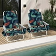 thumbnail image 4 of Costway 2-Pack Folding Backpack Beach Chair 5-Position Outdoor Reclining Chairs with Pillow Dark Green, 4 of 10