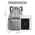 thumbnail image 2 of Mochila con cordón impermeable, mochila con cordón, bolsa deportiva para gimnasio con bolsillo lateral, gris, 2 of 5