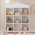thumbnail image 2 of 3-layer House-shaped Storage Unit, 9 Compartments In , White + Pink, And Practical For Home Rack With Compartments, 3-layer, Handy, 2 of 6