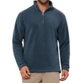 thumbnail image 1 of SUDADERA DE FORRO POLAR DE MANGA LARGA CON MEDIA CREMALLERA Y CUELLO ALTO DE COLOR SÓLIDO PARA HOMBRE INSPIRE CHIC EN AZUL MARINO, 1 of 6