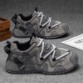 thumbnail image 4 of Men'S Breathable Lightweight Comfortable Thick-soled Dad Sneakers | All-season, Lace-up, Faux Upper, Fabric Inner, PVC Sole, Round Toe Casual Sports Shoes,, 4 of 9