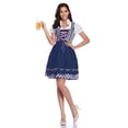 thumbnail image 4 of IUYRTFE Women's Oktoberfest Dirndl Dress Short Sleeve Floral Print Bavarian Costume for Beer Festival Party, 4 of 6