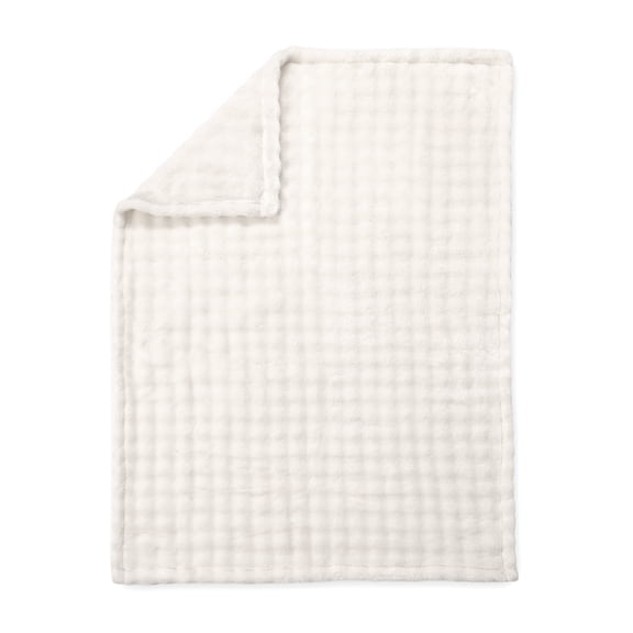 White Bubble Textured Baby Blanket 30" x 40"