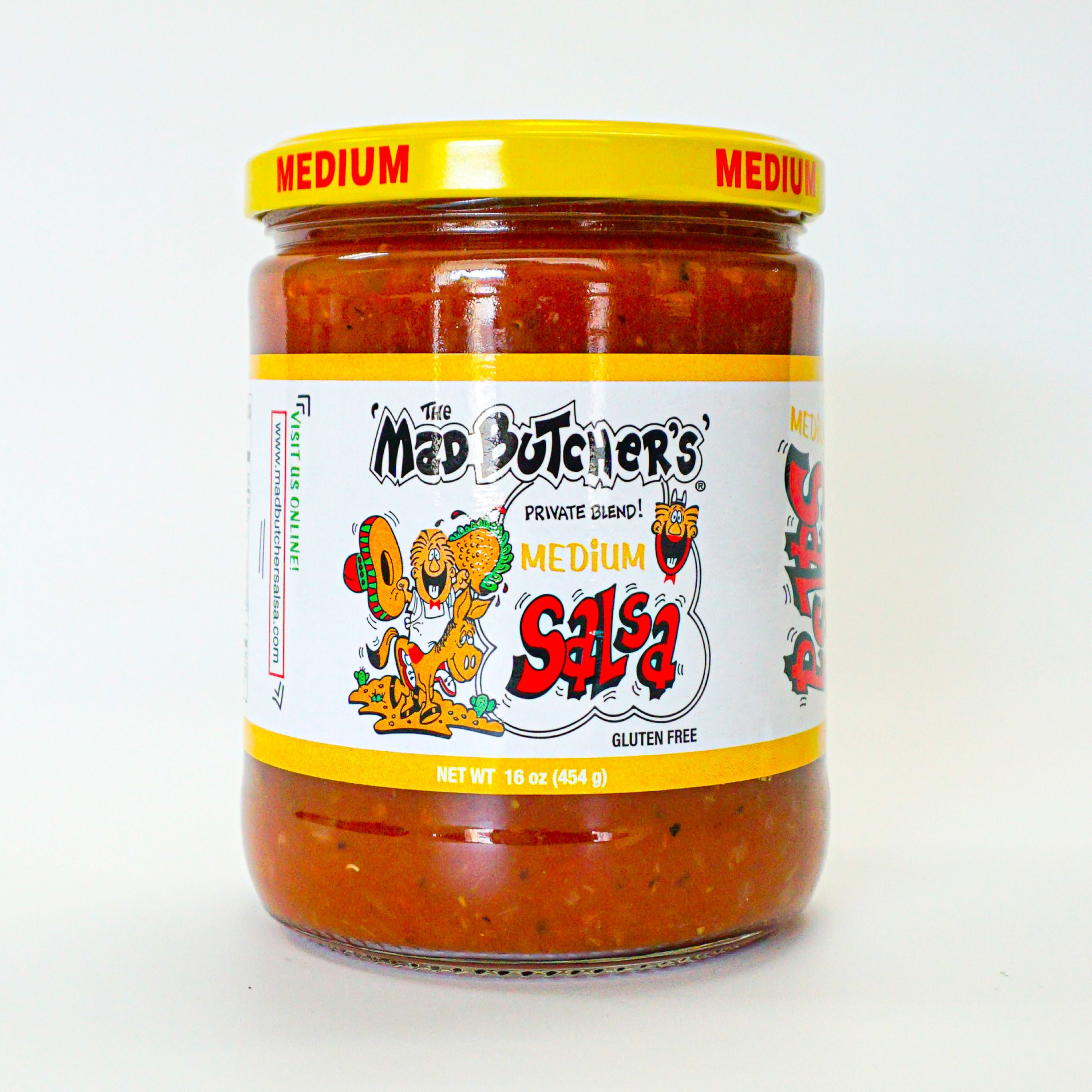 (3 pack) The Mad Butcher's Private Blend Medium Salsa, Gluten Free, Shelf-stable, 16 oz Jar