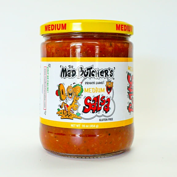 The Mad Butcher's Private Blend Medium Salsa, Gluten Free, Shelf-stable, 16 oz Jar
