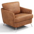 thumbnail image 1 of ACME Fauteuil d'Appoint en Cuir Capitonné Cappuccino, 1 of 1