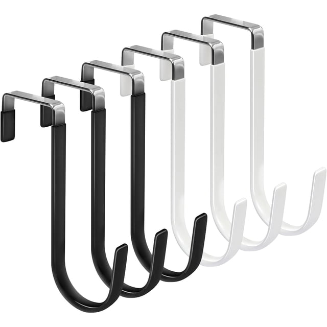 FYY Ganchos para Colgar sobre la Puerta, Paquete de 4 Ganchos para Colgar con Goma para Evitar rayones, Organizador Resistente para Sala de Estar, baño, Dormitorio, Cocina, Colgar Ropa, Toallas, Sombr
