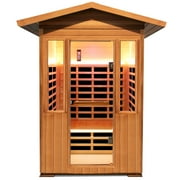 OUTEXER Outdoor Sauna 2100W Far Infrared Spa for Two, Red Cedar & Canadian Hemlock, 49x38x94 inch
