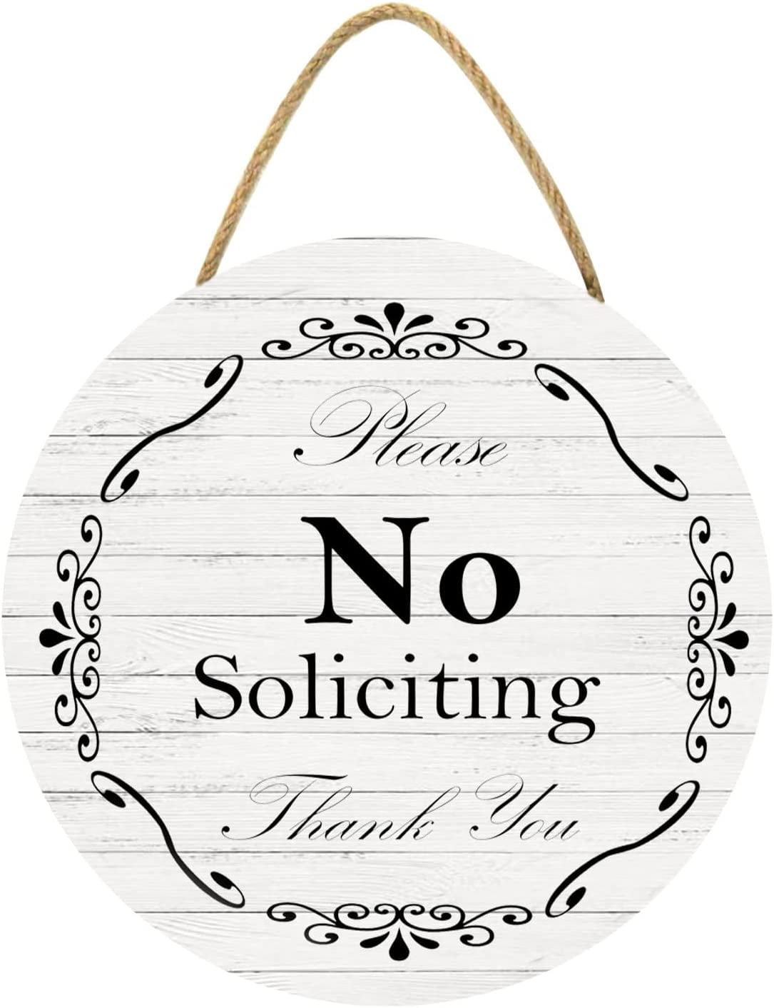 Eveokoki 12" Thank You Plaque, No Soliciting Thank You Door Wood Sign