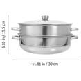 thumbnail image 2 of Shisuyan 1 Set Thickened Stainless Steel Steamer Pot Food Steamer Cookware for Kitchen Restaurant, 2 of 8