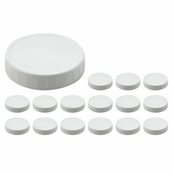 ACDANC Leak-Proof Wide Mouth Mason Jar Lids,Plastic Caps,16 Count