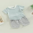 thumbnail image 3 of OUSITAID T-shirt à Manches Courtes à Manches Courtes avec Short à Taille Élastique pour Bébé, 3 of 9