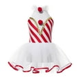 thumbnail image 3 of vastwit Kids Girls Candy Cane Stripes Ballet Dance Dress Christmas Carnival Performance Costume Red 14, 3 of 7