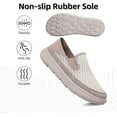 thumbnail image 4 of Men's Casual Shoes Fashion Breathable Fabric Lightweight Comfort Padded Sneakers Walking Running Slip-on Athletic Outdoor White 11 US, 4 of 7