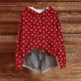 thumbnail image 3 of Women's Fashion Casual Long Sleeve Christmas Print Hooded Knitted Sweatshirt, Cozy Fall Winter Top with Soft Fabric and Holiday Design for Seasonal Comfort,Vermilion,M, 3 of 5
