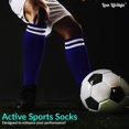 thumbnail image 5 of Lian LifeStyle Exceptional Boy's 1 Pair Knee High Sports Socks for Soccer, Softball, Baseball, and Many Other Sports XL003 Size XSBlue, 5 of 5