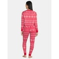 thumbnail image 3 of Jaclyn Women's Red Fair Isle Family Sleep Holiday Pajama Set, 2-Piece, Sizes S-3X, 3 of 3