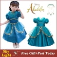 thumbnail image 2 of Aladdin Lámpara Disfraz De Jazmín Princesa Vestido De Malla Niños Niñas Terno Ropa Halloween Regalo De Navidad Cumpleaños De Fiesta, 2 of 4