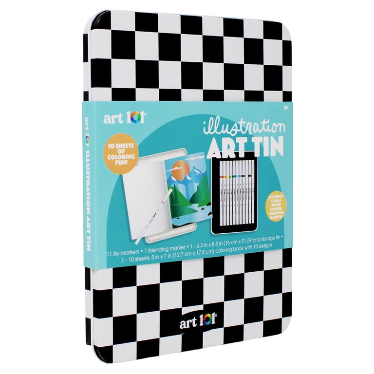 Dual-Tip Marker Art Set with Reusable Tin and Activity Book photo 2