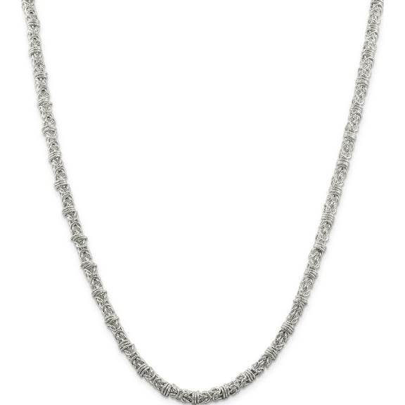 Sterling Silver 4mm Fancy Byzantine Chain (18 X 4) Made In India qh1076-18