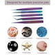 thumbnail image 2 of Juego de pinzas de acero inoxidable Rainbow, juego de pinzas de precisión antiestáticas para extensiones de pestañas, vello facial, cejas, manicura, paquete de 5 Ormromra HMHZ225, 2 of 6