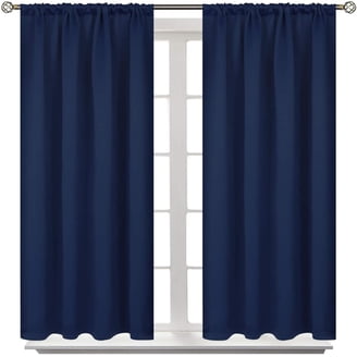 MIULEE Navy Blue Velvet Curtains - 90 Inch Long Thermal Blackout Drapes, Set Of 2 Panels (40x90 In Each)