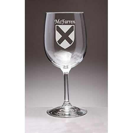 

McFarren Irish Coat of Arms Wine Glasses - Set of 4 (Sand Etched)