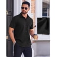 thumbnail image 3 of COOFANDY Mens Button Down Short Sleeve Shirt Lightweight Textured Casual Dress Shirt Beach Resortwear, 3 of 6
