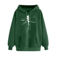 thumbnail image 2 of Homenesgenics Womens Hoodies under $10 Women's Graphic Winter Hoodie Pullover Tops Long Sleeved Comfortable Sweatshirt Green L, 2 of 5