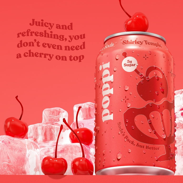 poppi, Shirley Temple Prebiotic Soda, 12 fl oz, 1 Pack Can