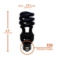 thumbnail image 6 of Xtricity T2 Spiral CFL Black Color Light Bulb, 13W (60W Eqv), E26 Base, 120V (2 Pack), 6 of 6
