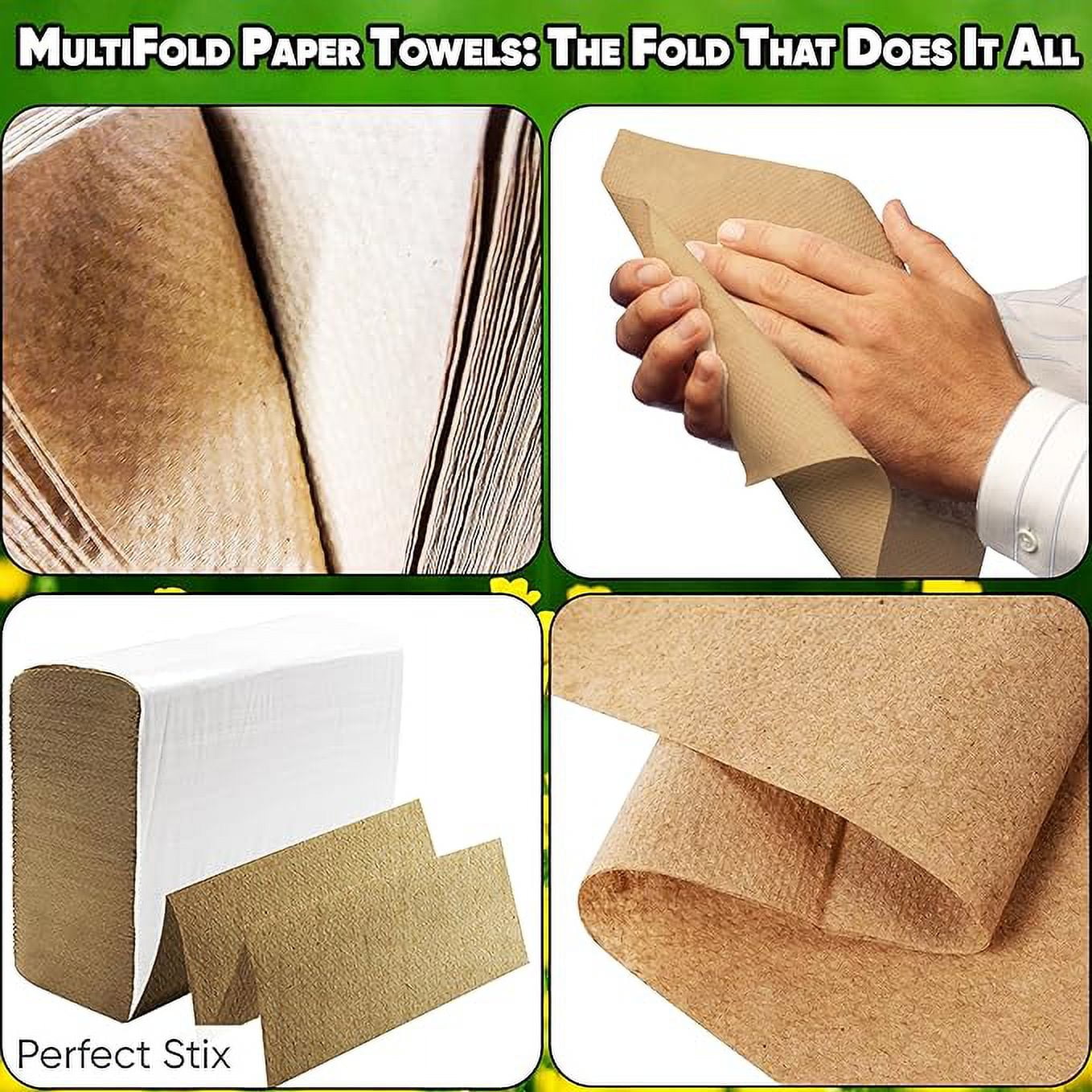 Perfect Stix Kraft MultiFold Paper Towels, 2 Pack, 250 Count Each, 500 Total