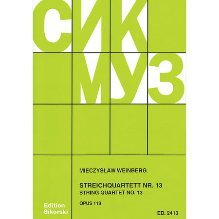 Sikorski String Quartet No. 13 String Ensemble Series Softcover Composed by Mieczyslaw