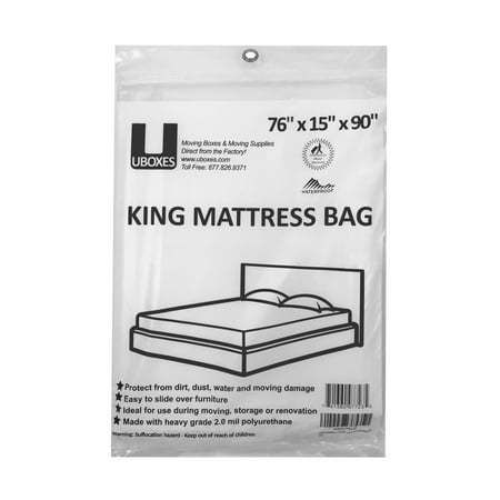 - Uboxes King Mattress Poly Covers, 76 x 15 x 90 in, 1 Pack