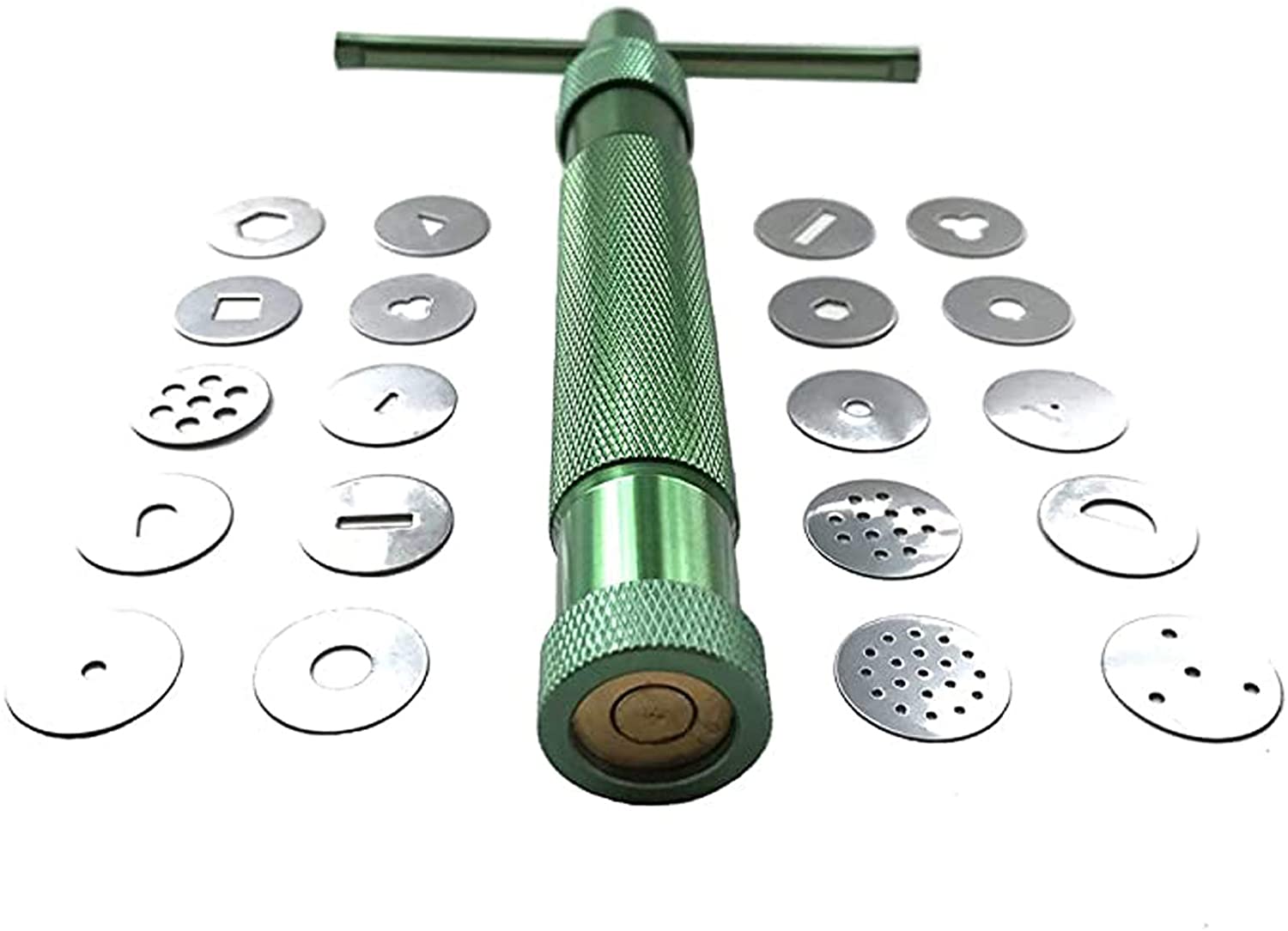 Extrudeuse à Pâte Avec 20 Disques En Acier Inox - Pour Pâte à Sucre, Argile, Céramique, Longueur 165 Mm