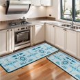 thumbnail image 3 of Kitchen Rugs Sets Of 2,Blue Geometric Triangle Diamond Pattern Anti Fatigue Kitchen Mat Rugs Non Slip Washable,Decorative Kitchen Floor Mats for Kitchen,Sink,Laundry,17"x47"+17"x47", 3 of 5