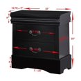 thumbnail image 3 of Bella Esprit Louis Philippe Solid Wood 2-Drawers Bedroom Nightstand in Black, 3 of 3