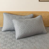 Decorative Quilted Pillowcases Set of 2 | Standard Size 20X26 Inches | Polyester Hotel Quality Pillow Shams In 6 Colors