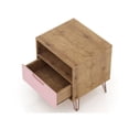 thumbnail image 5 of Rockefeller 1-Drawer Nature and Rose Pink Nightstand (Set of 2), 5 of 7