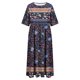 thumbnail image 4 of ICHUANYI Clearance Fashion Women Casual Sexy Round Neck Printing Summer Short Sleeve Pockets Dress(Purple, XXL) ICHUANYI WER2023080702784, 4 of 4