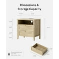 thumbnail image 2 of EYYTHUNG Modern Nightstand with Drawers Wooden End Table with Charging Station Farmhouse Night Stand Bedside Side Table with Storage Open Shelf, Light Oak, 2 of 7