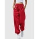 thumbnail image 5 of Pantalones Deportivos Holgados de Cintura Alta para Mujer, para Correr, Deportivos, de Entrenamiento, con Bolsillos Rojo XXL, 5 of 7