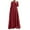 Wine Red, variant on ZANZEA Women O-Neck Full Sleeve Lace Patchwork Loose Swing Long Dress Muslim Abaya Kaftan Dresses