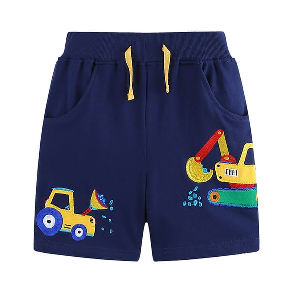 Tfken Toddler Boy Child Shorts Cartoon Print Drawstring Stylish Cute Walkshorts Shorts Size 18-24 Months