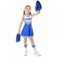 thumbnail image 4 of Girls Kids Cheerleader Uniform Dance Dress with Knee Socks Match Pom poms Set, 4 of 10