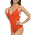 thumbnail image 3 of Womens One Piece Swimsuits Scalloped High Cut Backless Monokinis Bathing Suits, 3 of 6