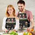 thumbnail image 4 of Black Christmas Santa Pattern Apron-Garden Aprons for Women with Pockets-Cotton Linen Waterproof Kitchen Cooking Gardening Aprons Adjustable for Kitchen,Cooking,BBQ and Salon 33"x27", 4 of 7