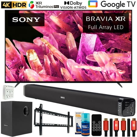 Sony XR65X90K Bravia XR 65" X90K 4K HDR Full Array LED Smart TV (2022 Model) Bundle with Deco Gear Home Theater Soundbar with Subwoofer