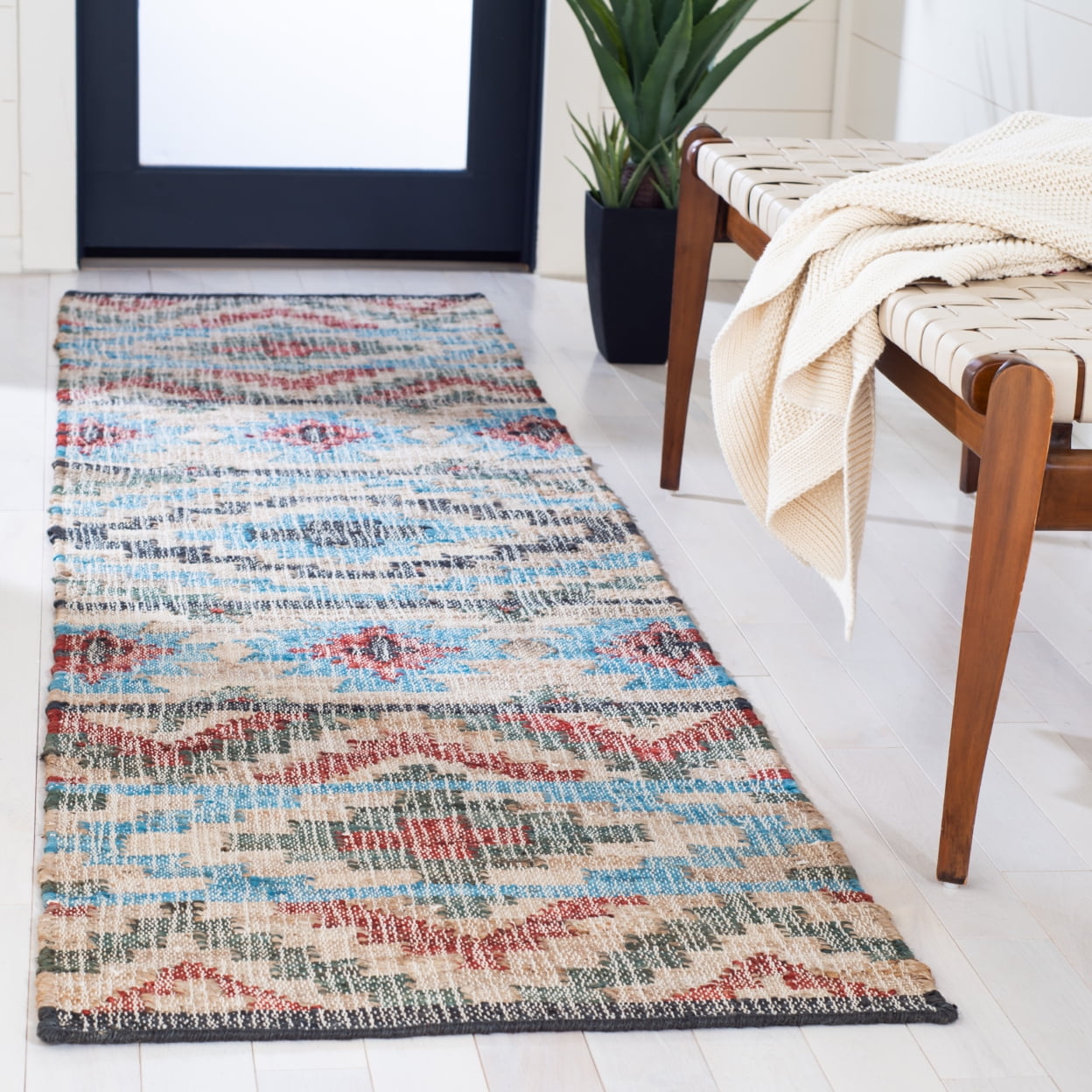 SAFAVIEH Kilim Aldous Tribal Area Rug, Natural/Red, 8' x 10'