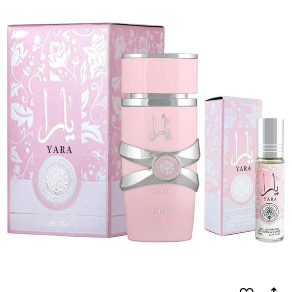 Lattafa Yara EDP 3.4 Fl Oz   Yara Perfume Oil 0.34 Fl Oz Bundle